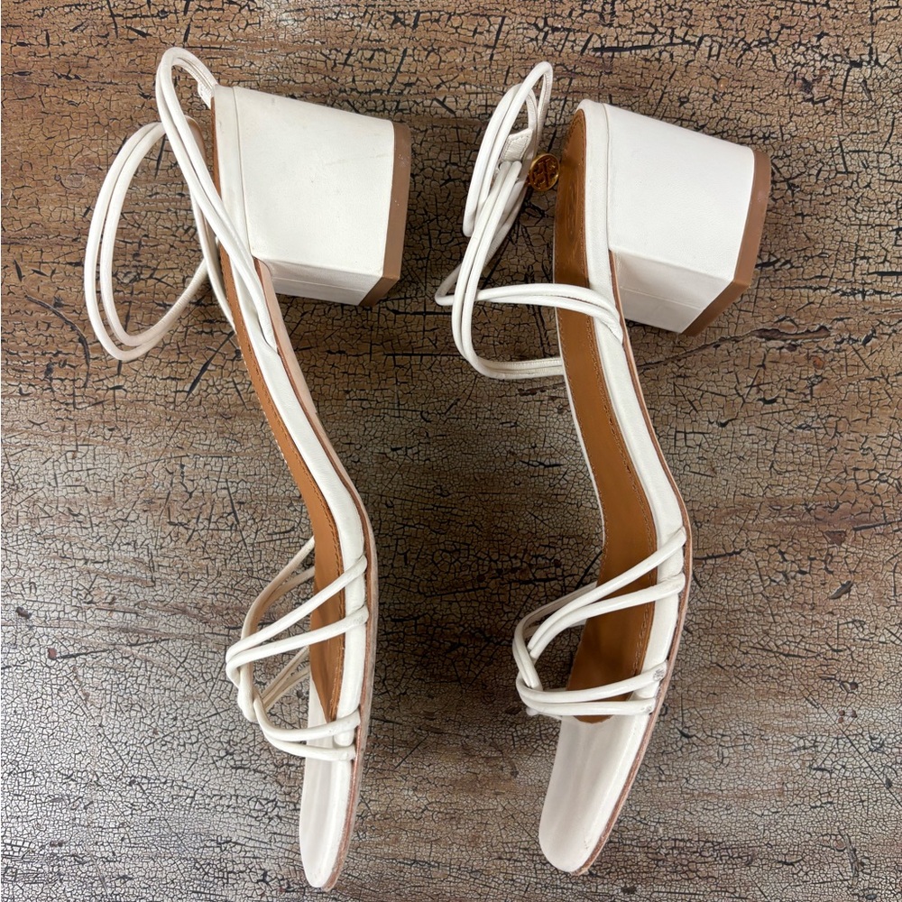 Tory Burch White Strappy Heels - Picture 6 of 9